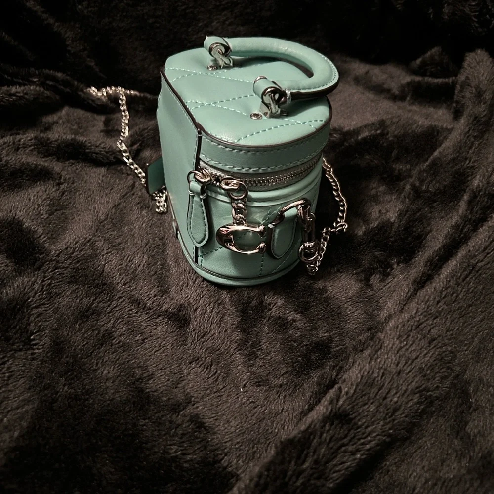 Coach Mini Bag in Teal with Silver Accents - Picture 2 of 11